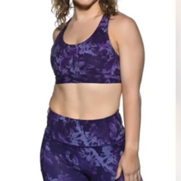 Athleta Tops - NWOT Athleta Ultimate Printed Sports Bra Purple Marbled Print